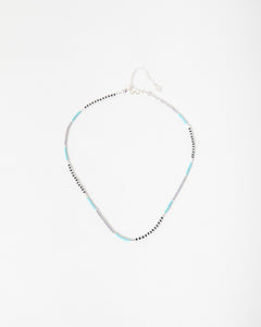 Delicate Miyuki Beaded Necklace in Turquoise and Silver