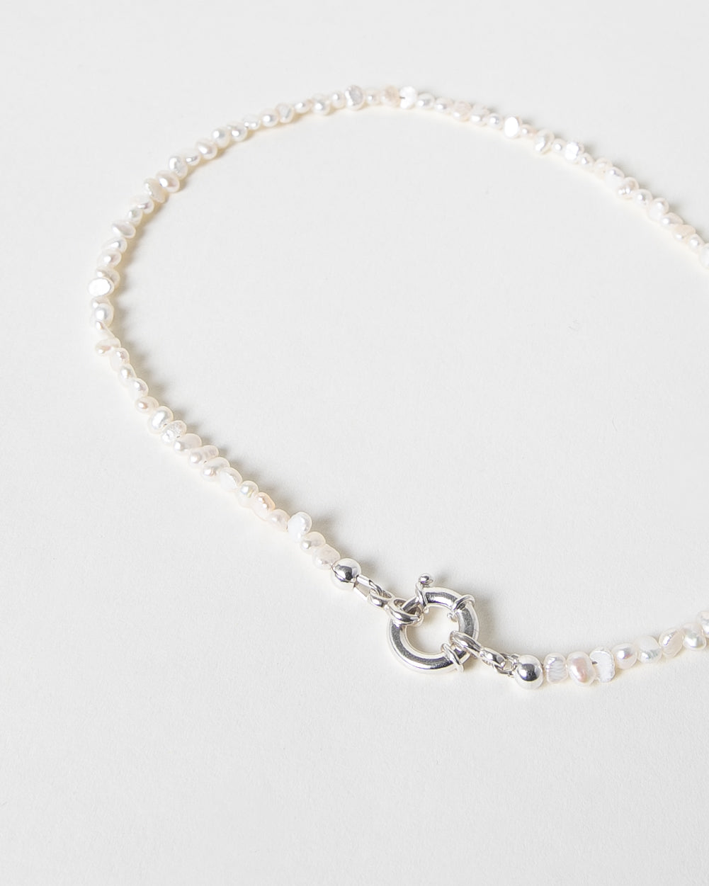 Freshwater Pearl Necklace with Chunky Sterling Silver Bolt Clasp
