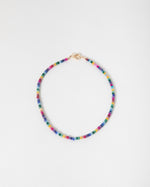 Load image into Gallery viewer, Rainbow Jade Beaded Necklace in Gold
