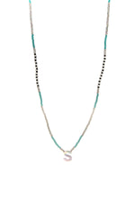 Load image into Gallery viewer, ✨PERSONALISE✨ mother of pearl initial necklace (delicate turquoise)
